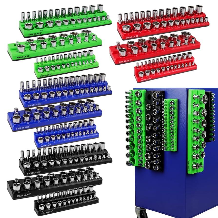 Amazon.com: SWANLAKE Magnetic Socket Organizer Set, 1/4